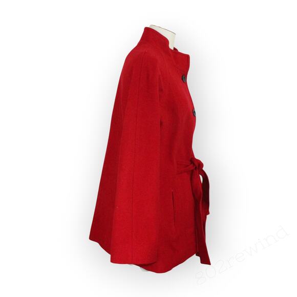 New S/M Pendleton Winter Getaway Coat Jacket MerinoWool MadeInUSA Red ALine - Picture 11 of 16